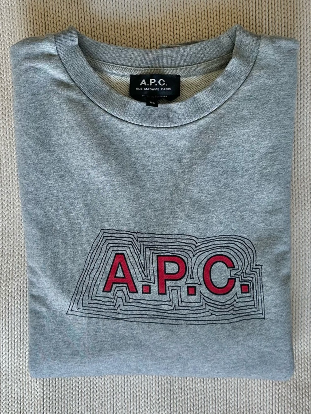 A.P.C. Heather Gray Crewneck‎ Pullover Sweatshirt Mens XS - Excellent Condition